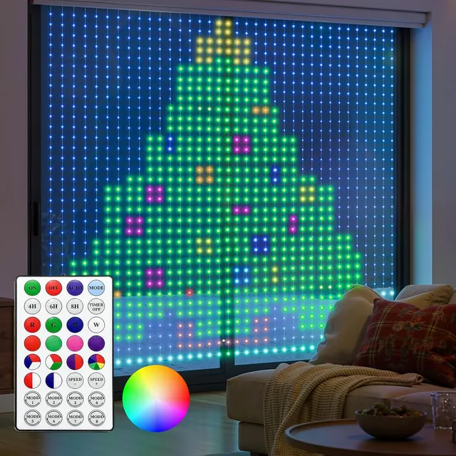 brightown-4-9x6-6ft-plug-in-rgbic-led-smart-color-changing-curtain-lights-with-r image 1