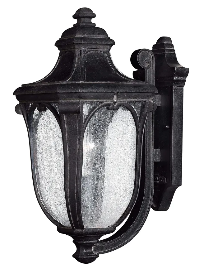 hinkley-trafalgar-traditional-one-light-small-outdoor-wall-mount-in-museum-black image 1