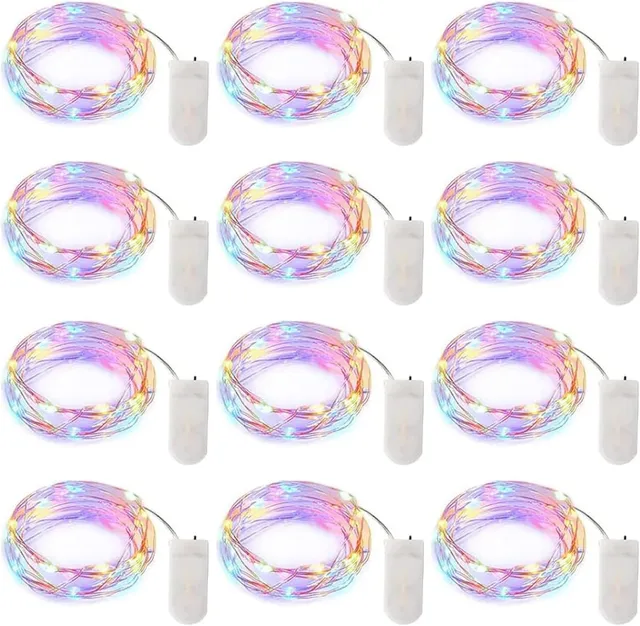 brightown-12-pack-7ft-battery-operated-silver-wire-firefly-starry-moon-lights-mu image 1