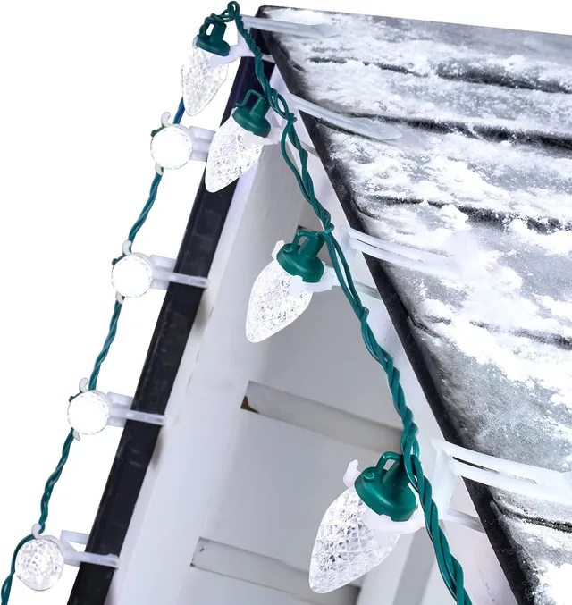 brightown-68ft-100-led-c9-christmas-string-lights-with-quick-clips-pure-white-pl image 1