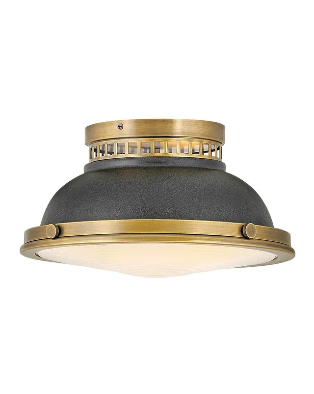 hinkley-emery-small-two-light-flush-mount-ceiling-light-dome-shaped-etched-holop image 1