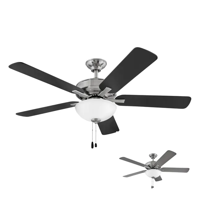 Hinkley Metro 52" LED Indoor Dual Mount Ceiling Fan with Light, Brushed Nickel (B0949R8V3Z)