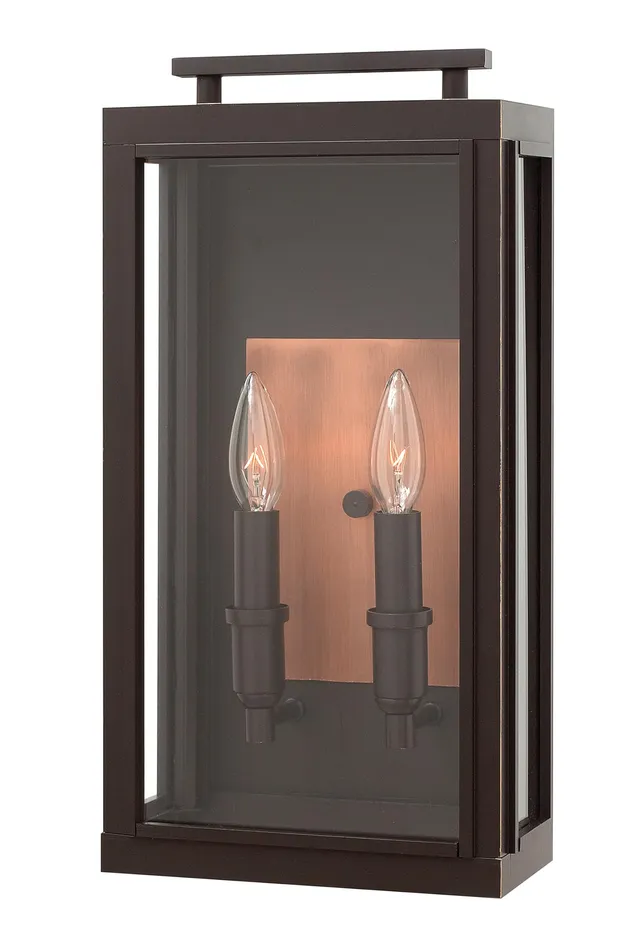 hinkley-sutcliffe-two-light-outdoor-medium-wall-mount-oil-rubbed-bronze-with-ant image 1
