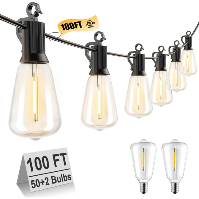 brightown-100ft-plug-in-st38-led-patio-lights-with-50-2-shatterproof-bulbs-for-p image 1