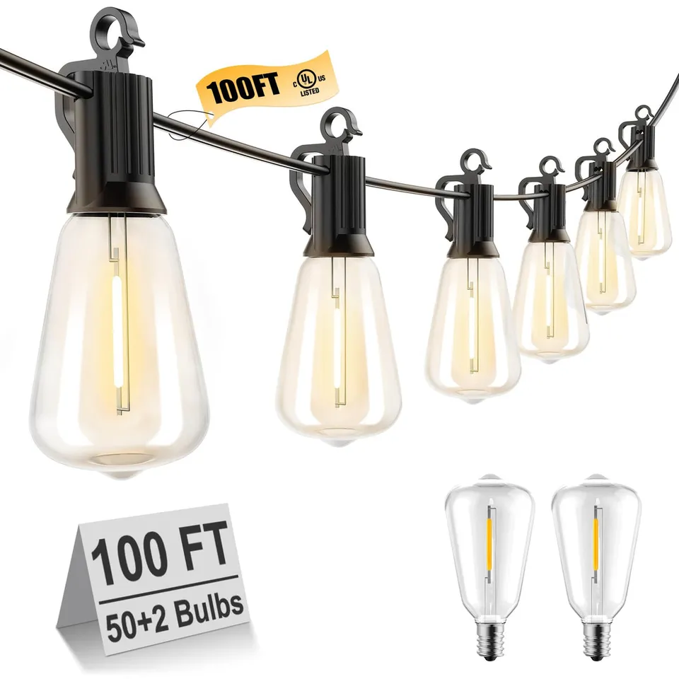brightown-100ft-plug-in-st38-led-patio-lights-with-50-2-shatterproof-bulbs-for-p image 1