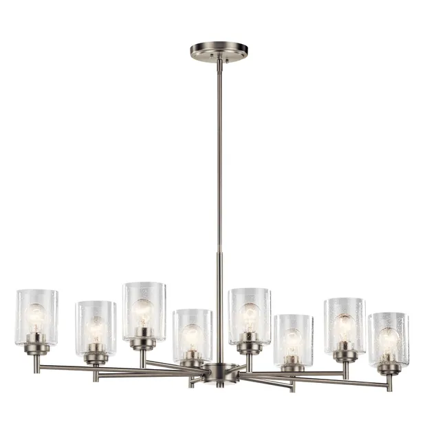 kichler-winslow-8-light-oval-chandelier-brushed-nickel-clear-seeded-glass-44035n image 1