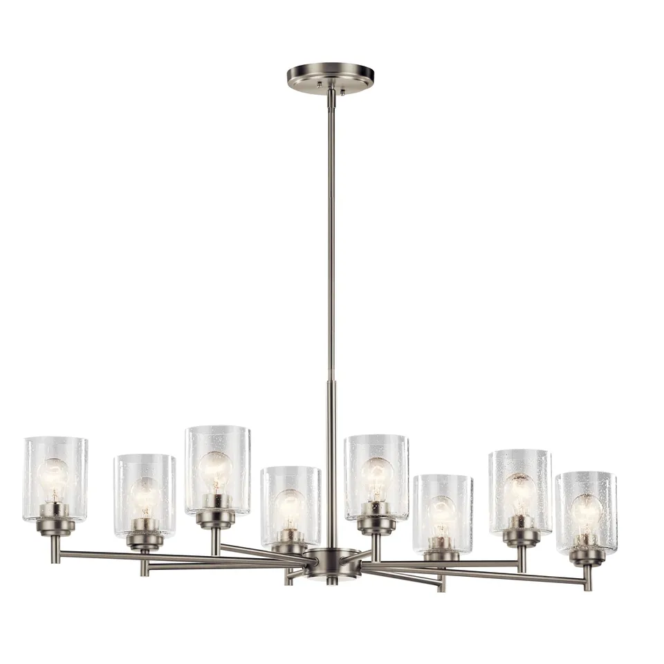 kichler-winslow-8-light-oval-chandelier-brushed-nickel-clear-seeded-glass-44035n image 1