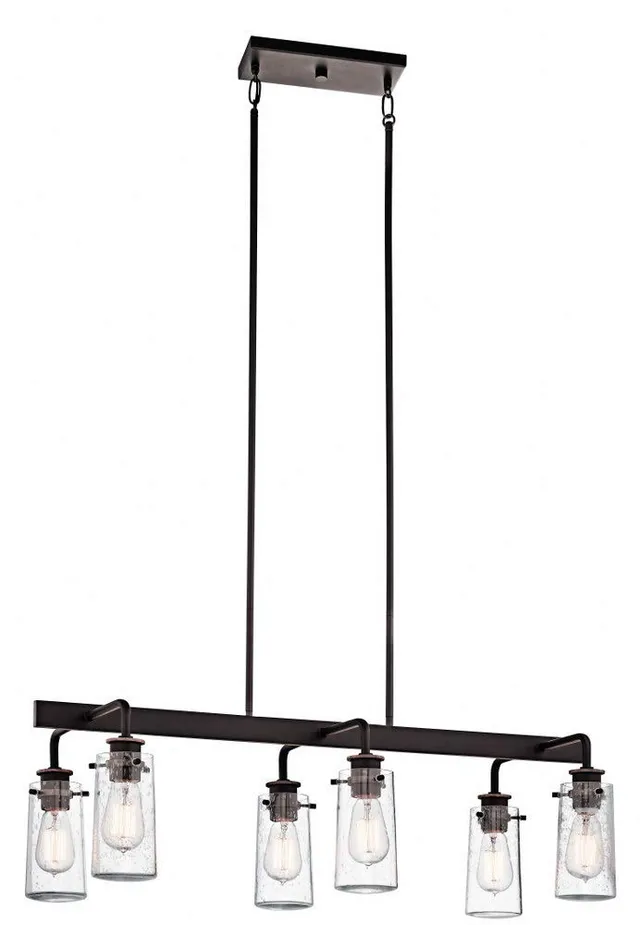 kichler-braelyn-6-light-linear-chandelier-in-olde-bronze-43059oz-with-seeded-gla image 1