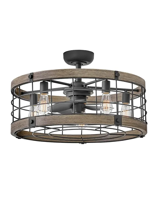 hinkley-bryce-27-led-indoor-smart-fandelier-rustic-semi-flush-fixture-with-14-bl image 1