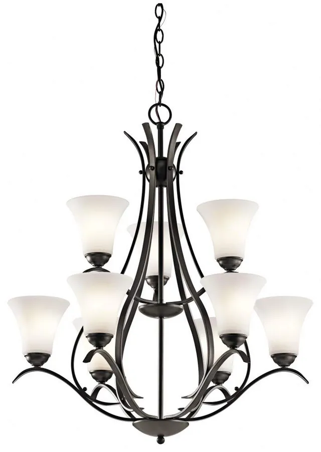 kichler-keiran-33-25-9-light-chandelier-in-olde-bronze-with-satin-etched-white-g image 1