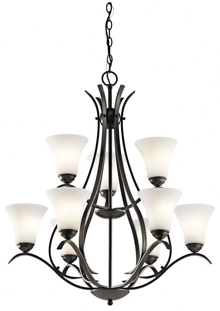 kichler-keiran-33-25-9-light-chandelier-in-olde-bronze-with-satin-etched-white-g image 1