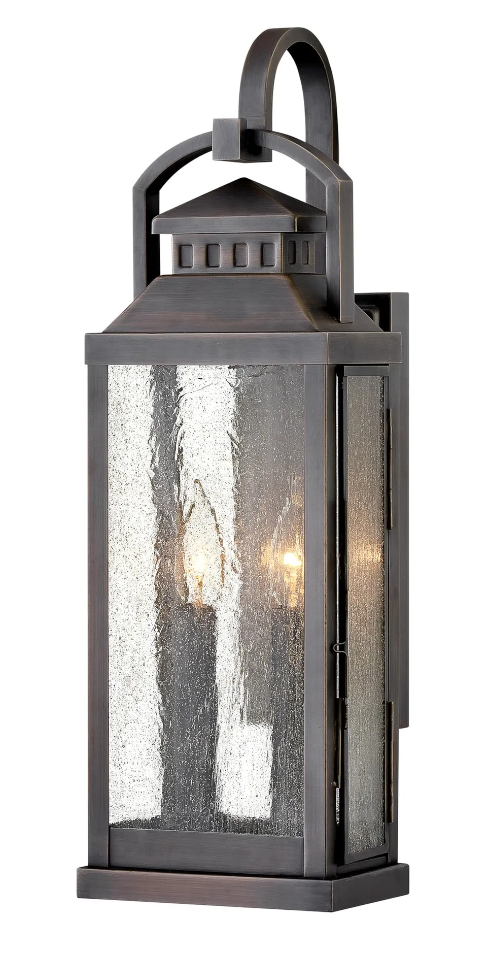 hinkley-revere-two-light-wall-mount-outdoor-coach-lantern-clear-seedy-glass-pane image 1