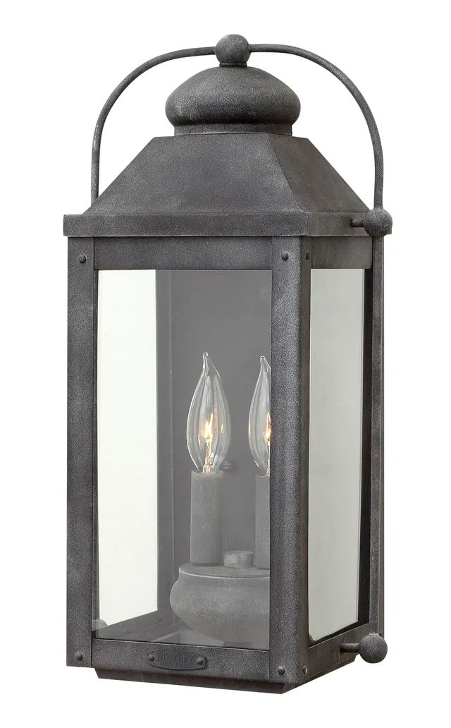 hinkley-anchorage-medium-wall-mount-outdoor-lantern-aged-zinc-finish-led-include image 1