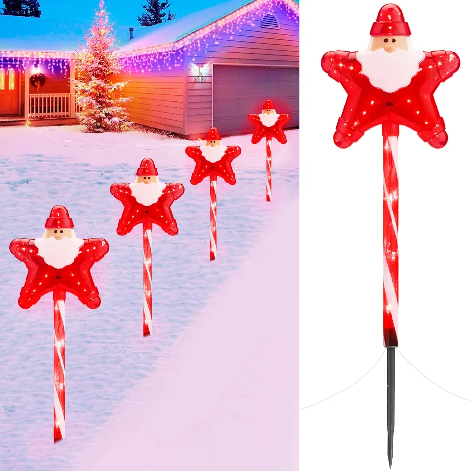 brightown-christmas-4-pack-plug-in-23-candy-cane-star-santa-clause-lights-for-pa image 1