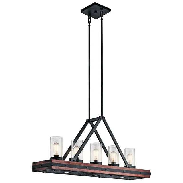kichler-colerne-8-light-linear-chandelier-in-auburn-stained-wood-and-distressed- image 1