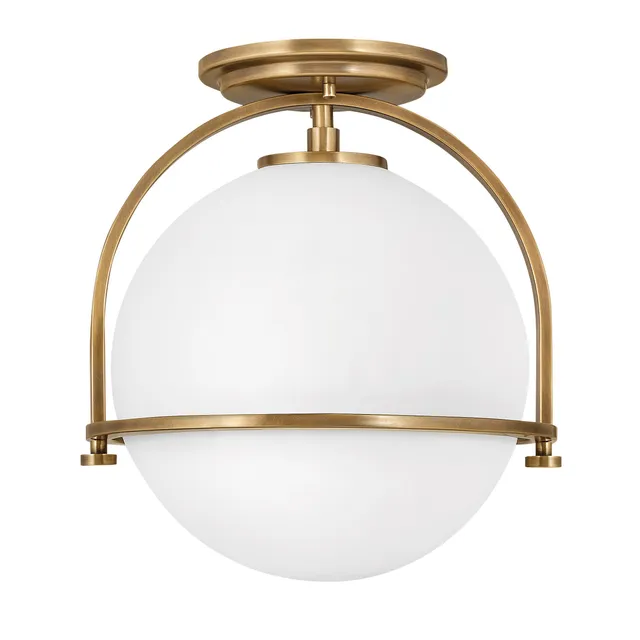 hinkley-somerset-small-semi-flush-mount-ceiling-light-in-heritage-brass-with-etc image 1