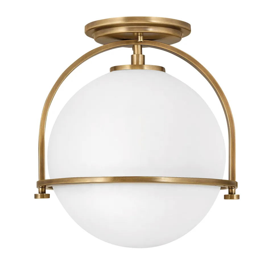 hinkley-somerset-small-semi-flush-mount-ceiling-light-in-heritage-brass-with-etc image 1