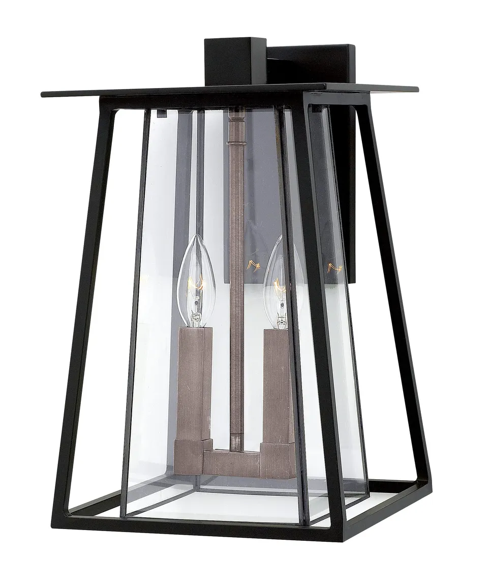 hinkley-walker-two-light-medium-outdoor-wall-mount-black image 1