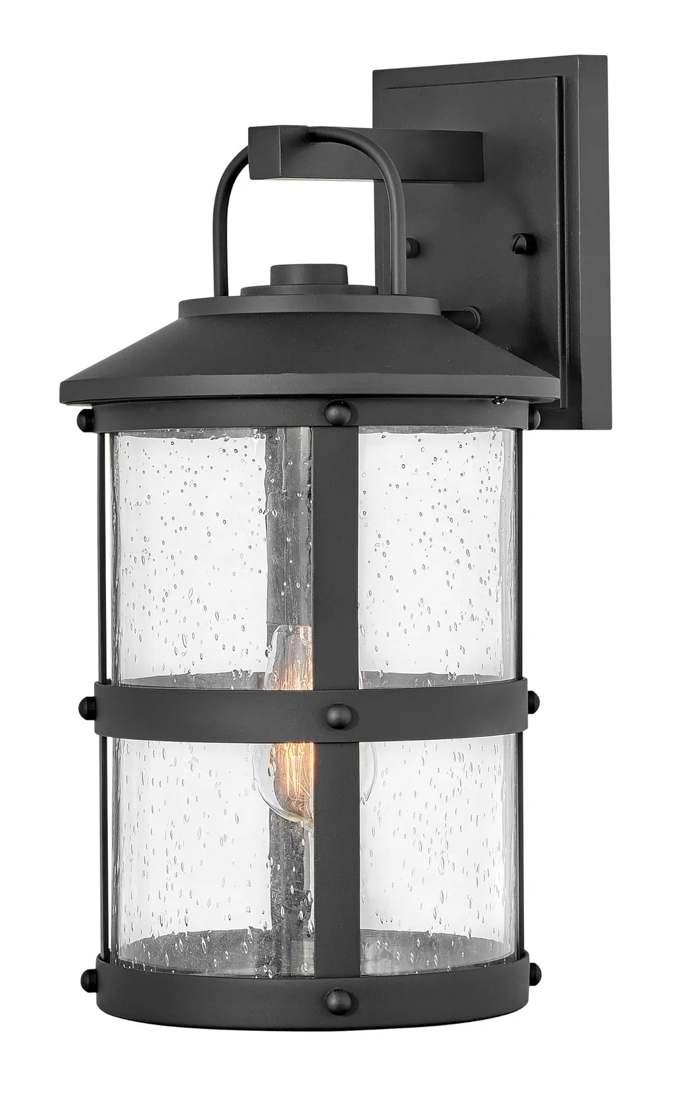 hinkley-lakehouse-one-light-medium-led-outdoor-wall-mount-lantern-black image 1