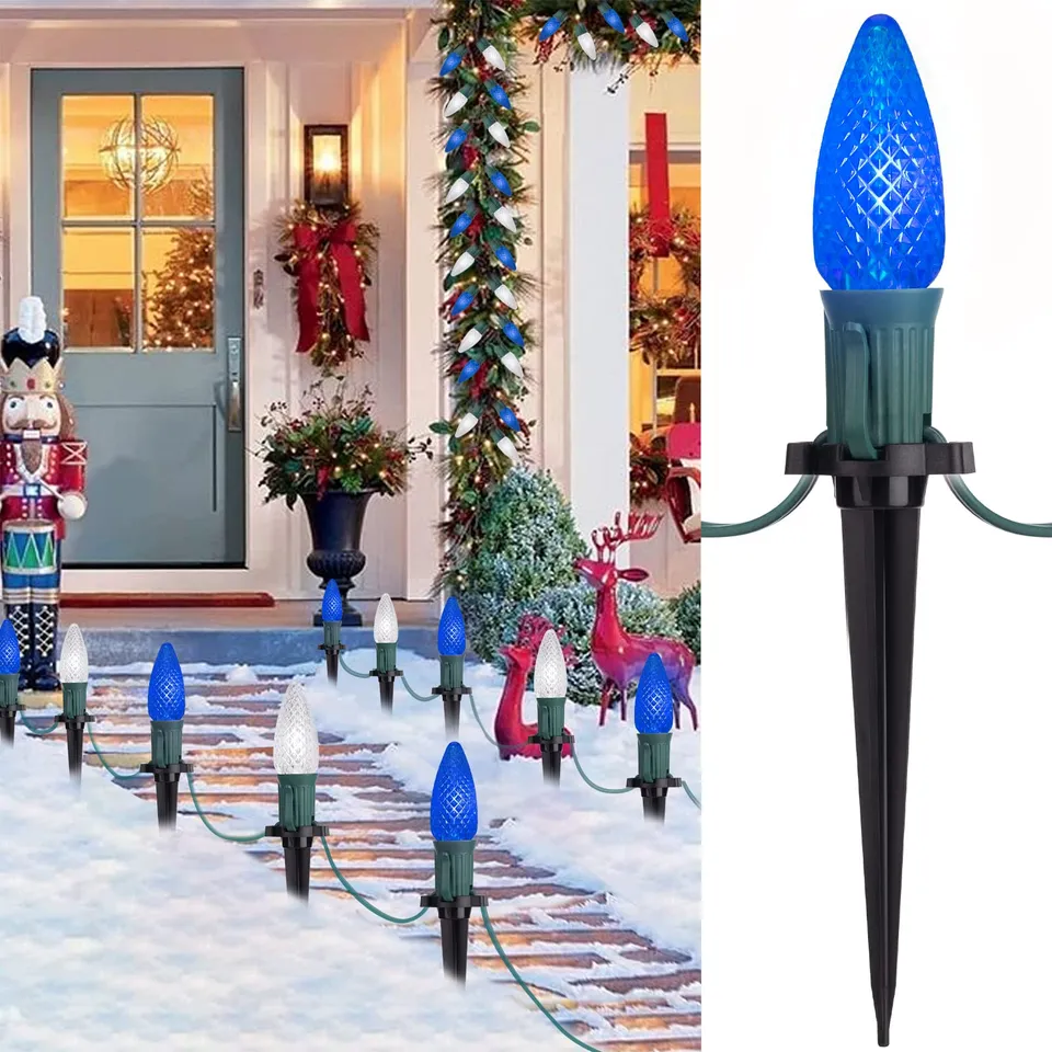 brightown-25-7ft-plug-in-20-c9-led-strawberry-string-lights-with-stakes-blue-and image 1