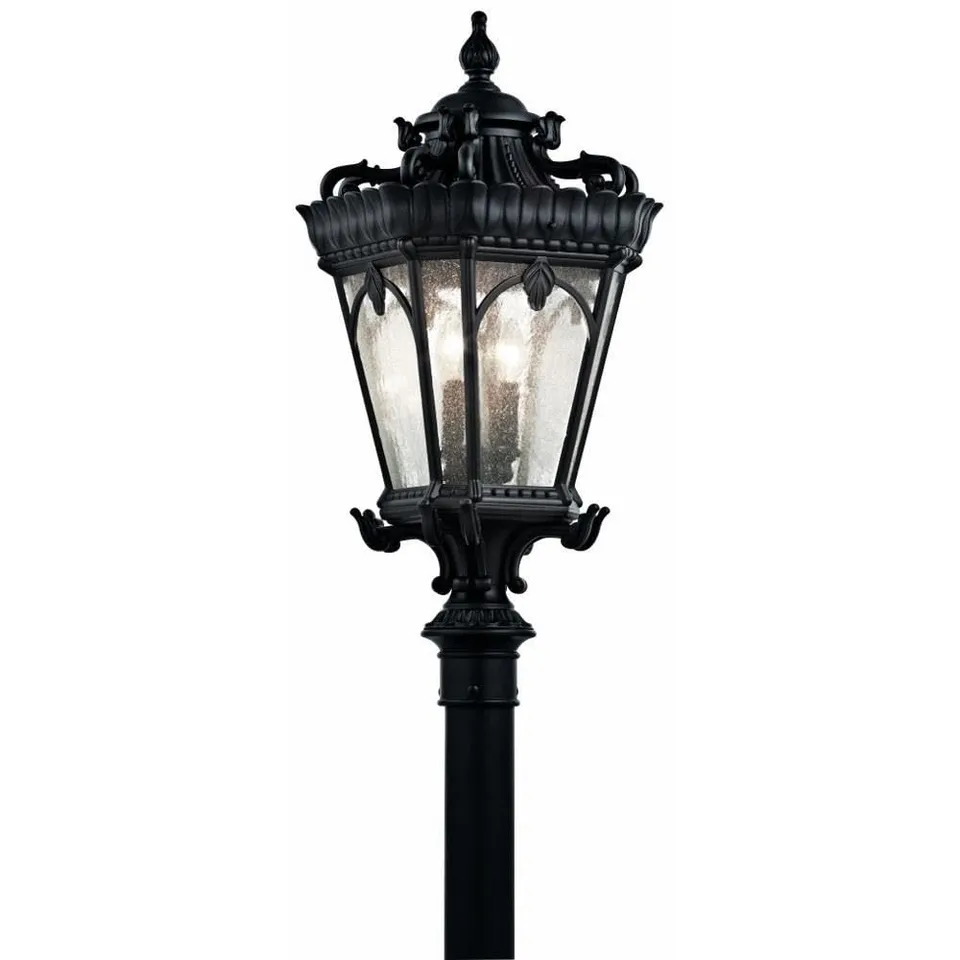 kichler-tournai-outdoor-post-light-textured-black-4-light-model-9559bkt-victoria image 1
