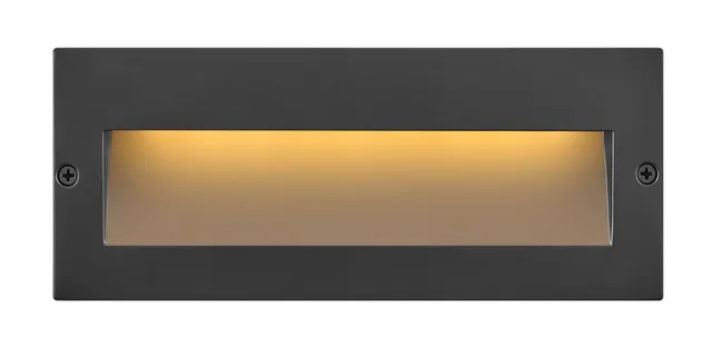 hinkley-taper-12v-integrated-led-wide-horizontal-step-light-aluminum-etched-glas image 1