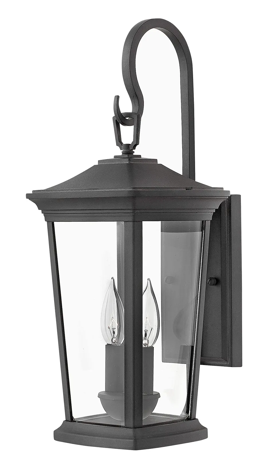 hinkley-bromley-medium-led-wall-mount-lantern-museum-black-120v-2x5w-cand-led-la image 1