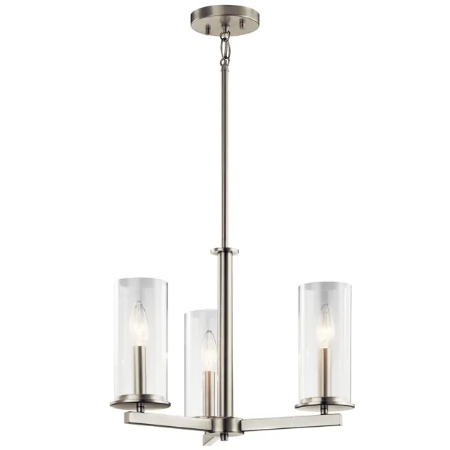kichler-crosby-3-light-convertible-chandelier-brushed-nickel image 1