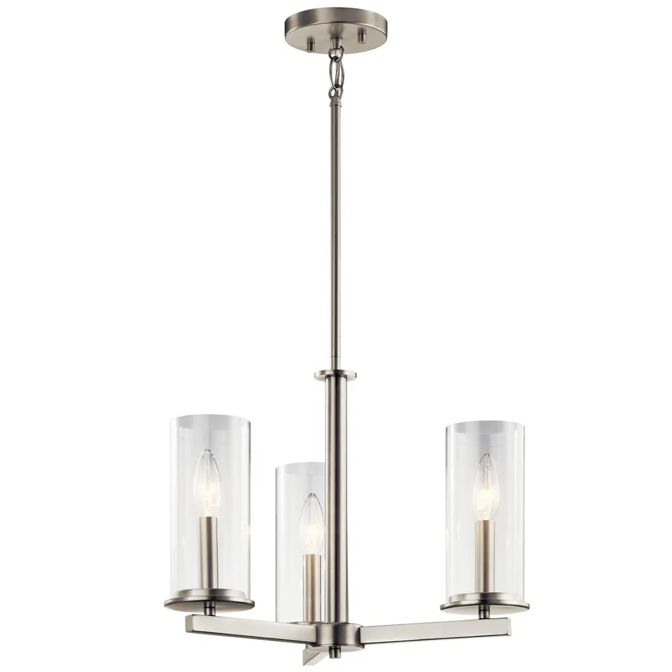 kichler-crosby-3-light-convertible-chandelier-brushed-nickel image 1
