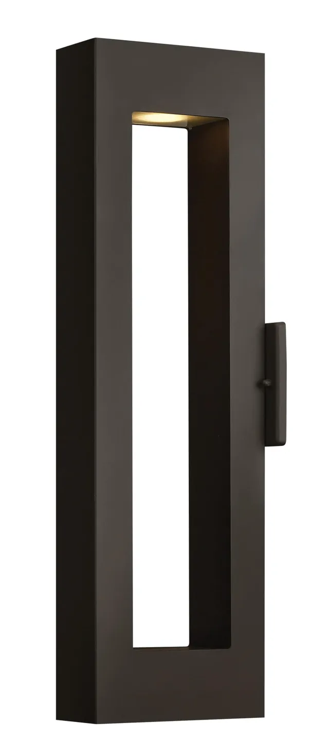 hinkley-atlantis-large-wall-mount-outdoor-lantern-satin-black-finish-etched-glas image 1
