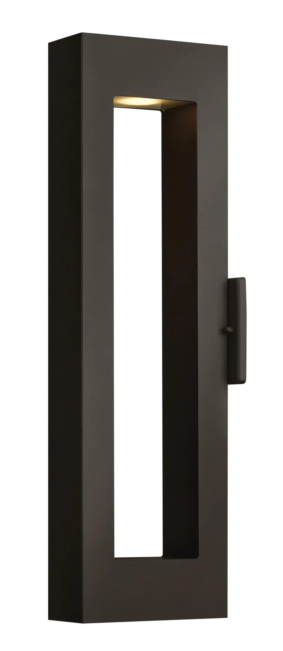 hinkley-atlantis-large-wall-mount-outdoor-lantern-satin-black-finish-etched-glas image 1