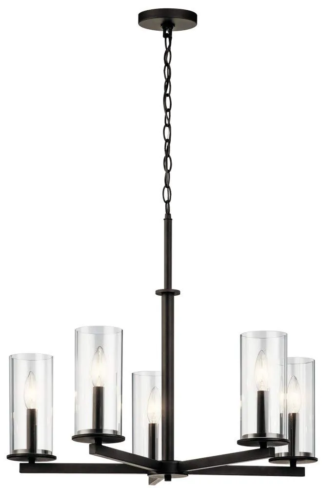 kichler-crosby-5-light-chandelier-olde-bronze-clear-glass-26-25-x-22-25-model-43 image 1