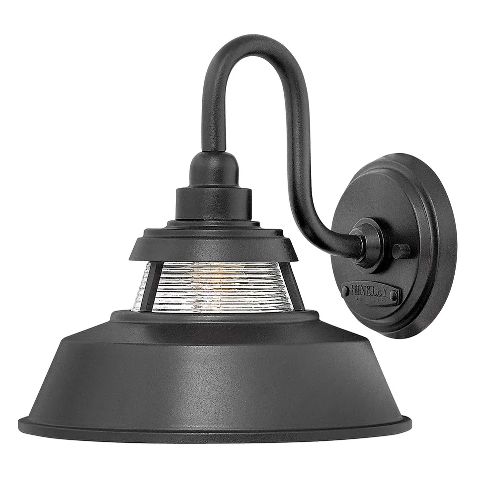 hinkley-troyer-1194bk-small-outdoor-wall-mount-lantern-gooseneck-arm-black-farmh image 1