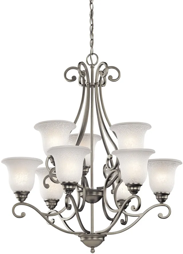 kichler-camerena-34-5-9-light-two-tier-chandelier-in-brushed-nickel-with-white-s image 1