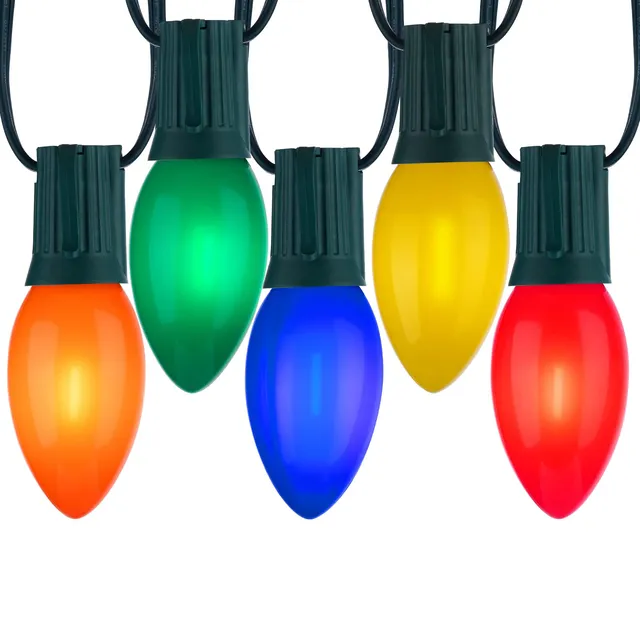 brightown-50ft-plug-in-c9-led-string-lights-with-52-multicolor-shatterproof-bulb image 1