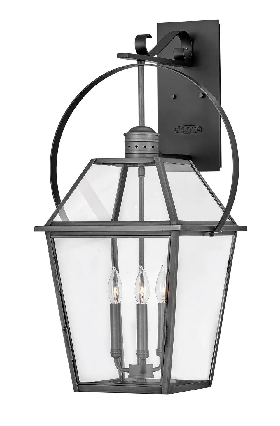 hinkley-nouvelle-30-75-3-light-outdoor-hanging-lantern-blackened-brass-with-blac image 1