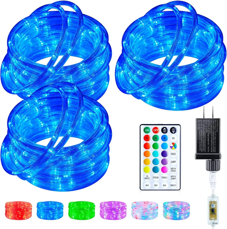 brightown-99ft-plug-in-300-led-outdoor-string-rope-lights-with-remote-18-colors- image 1