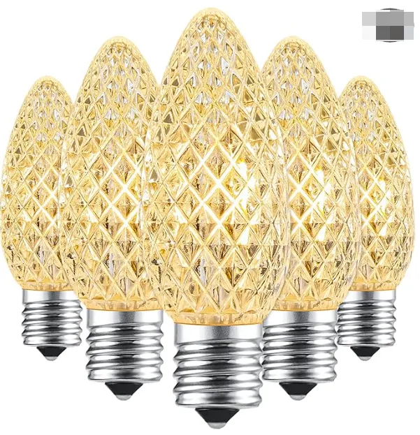 brightown-c9-strawberry-light-bulb-warm-white-5-pack-replacement-bulbs-for-c9-st image 1