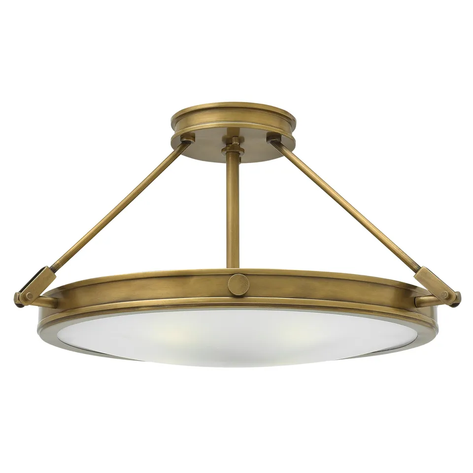 hinkley-collier-3381hb-medium-four-light-semi-flush-mount-heritage-brass-mid-cen image 1