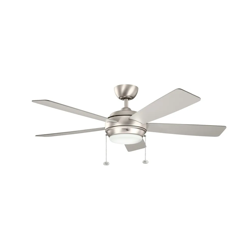 kichler-starkk-52-ceiling-fan-with-led-light-brushed-nickel-reversible-blades image 1