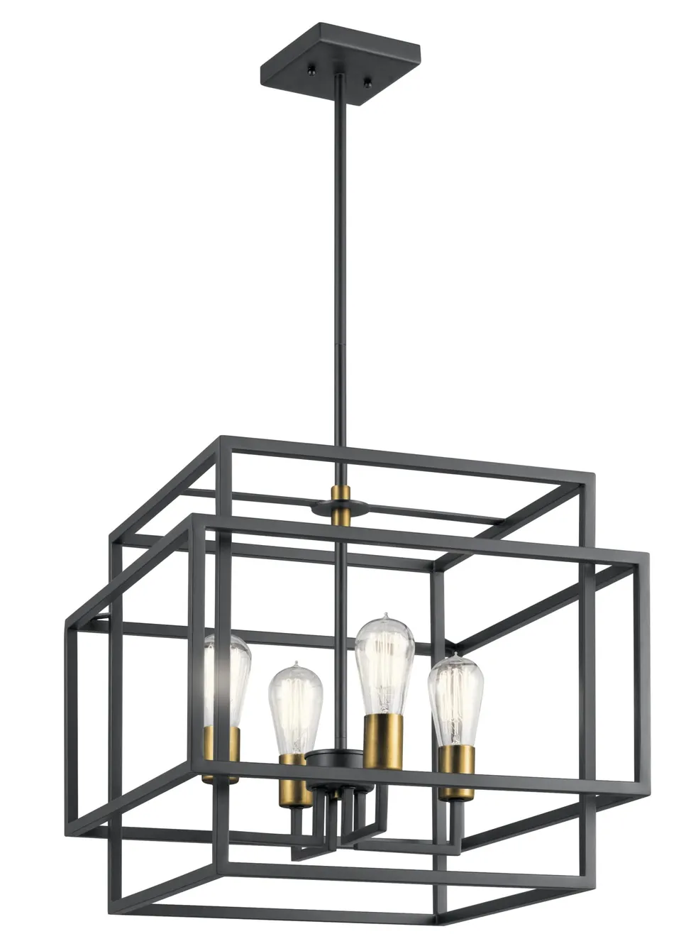 kichler-taubert-16-5-4-light-pendant-light-black-with-natural-brass-accents-mode image 1