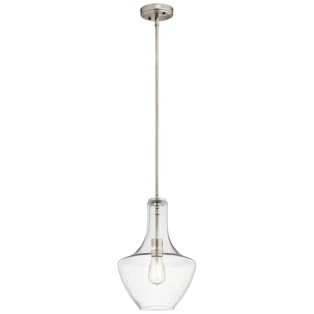 kichler-everly-bell-pendant-light-seeded-glass-brushed-nickel-model-42141nics image 1