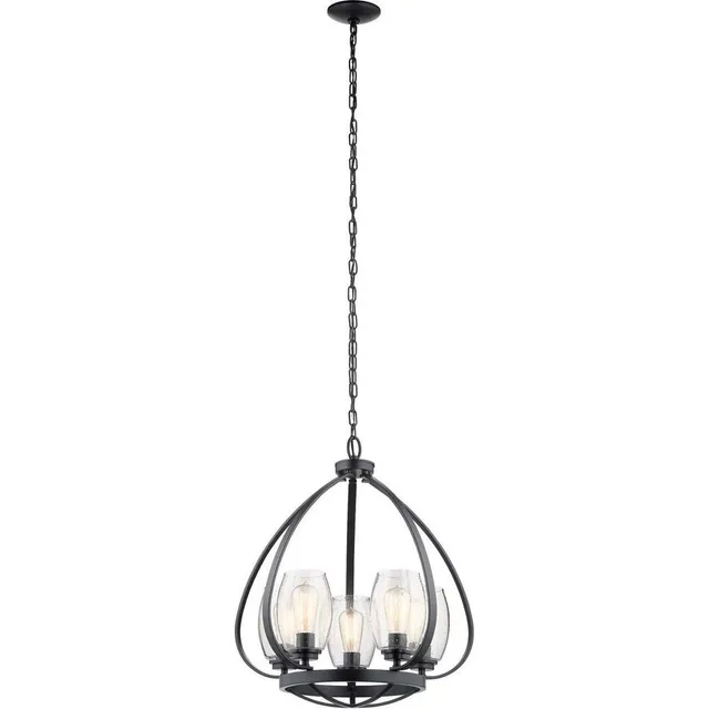 kichler-tuscany-24-5-light-chandelier-with-clear-seeded-glass-in-black-rustic-ir image 1