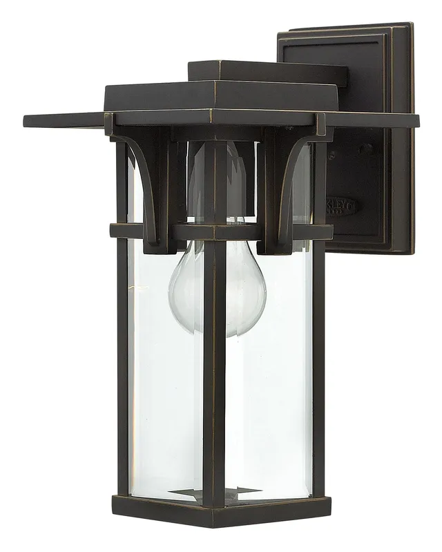 hinkley-manhattan-single-light-outdoor-wall-mount-lantern-aluminum-clear-beveled image 1