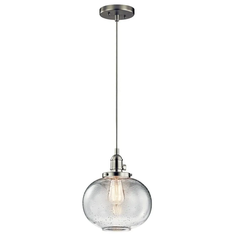 kichler-avery-9-75-1-light-mini-pendant-with-clear-seeded-glass-brushed-nickel image 1