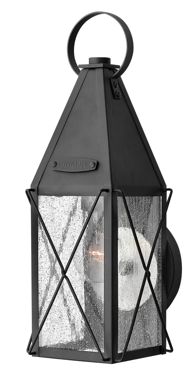 hinkley-york-traditional-one-light-wall-mount-lantern-black-finish image 1
