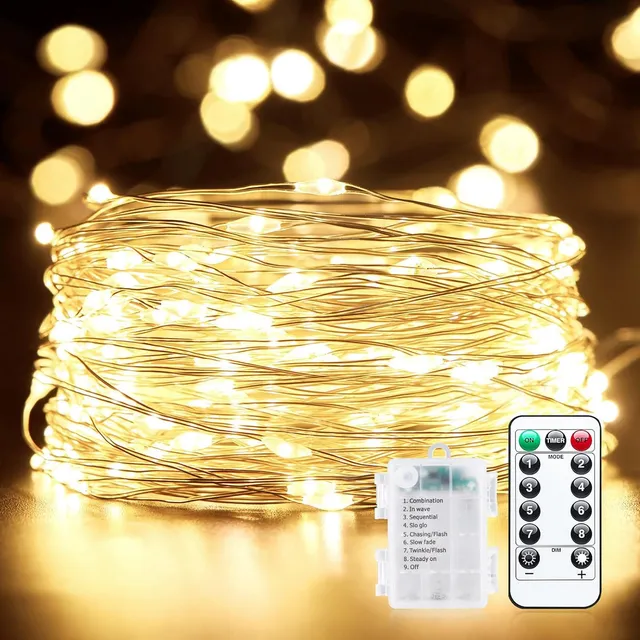 brightown-33ft-battery-operated-fairy-lights-with-remote-waterproof-dimmable-war image 1
