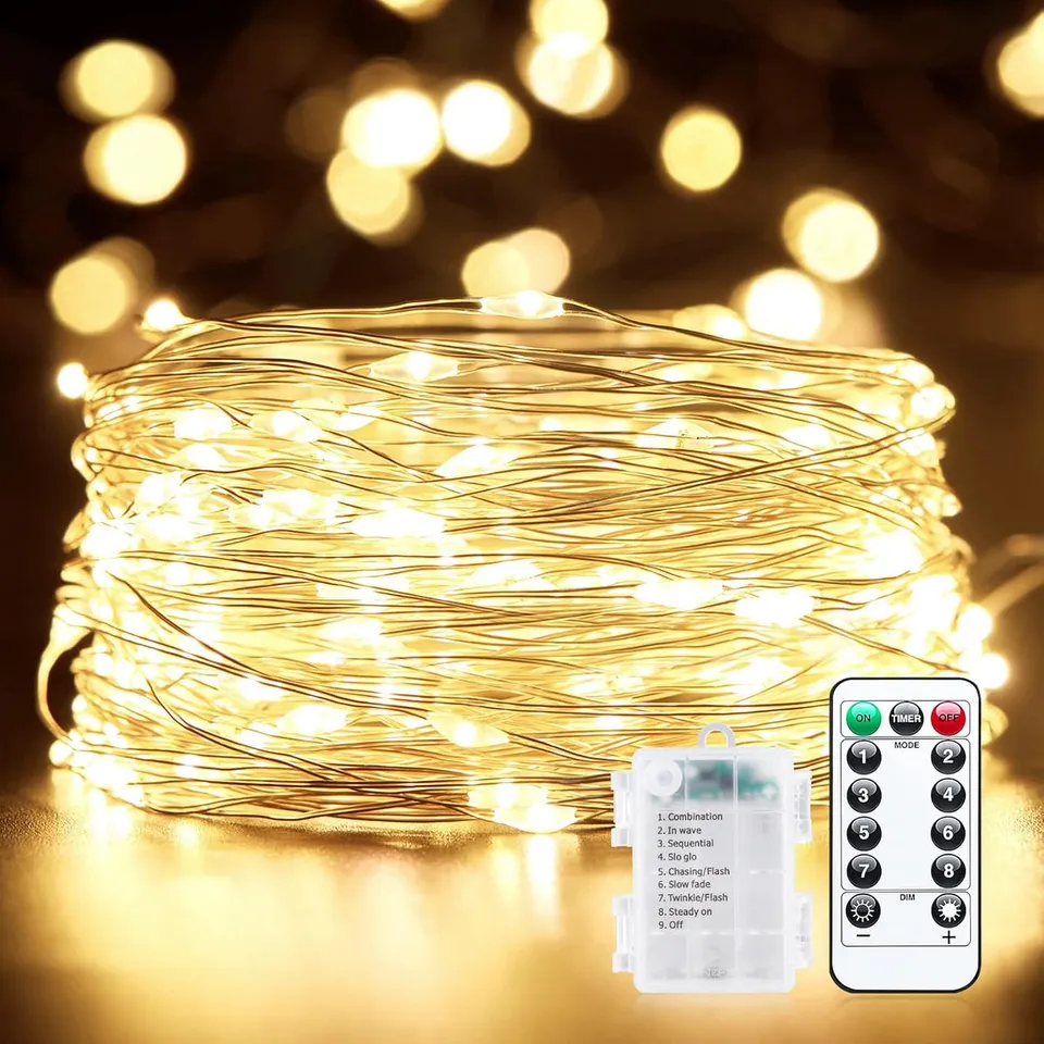 brightown-33ft-battery-operated-fairy-lights-with-remote-waterproof-dimmable-war image 1