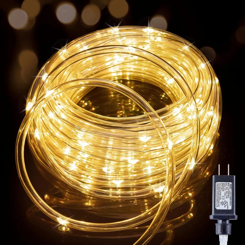 brightown-33ft-100-led-plug-in-rope-string-lights-for-indoor-outdoor-warm-white- image 1