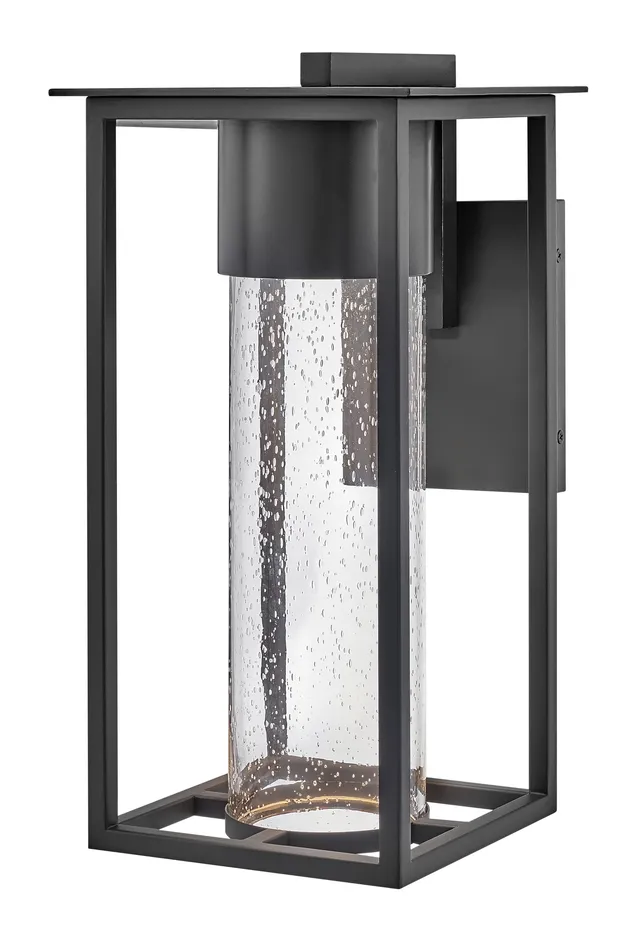 hinkley-coen-medium-wall-mount-outdoor-lantern-composite-clear-seedy-glass-dark- image 1